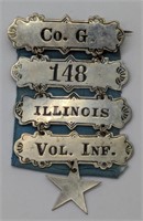 (LJ) Civil War ladder badge from Illinois.  3.5"