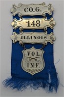 (LJ) Civil War ladder badge from Illinois.  4"