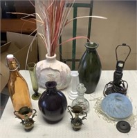 Vases, bottles and misc home decor