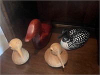 Group of Duck Decoys & MCM Wooden Birds