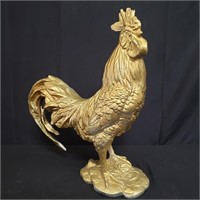 Life size cast aluminum rooster statue