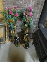 (2) Majolica Plant Stands