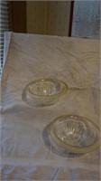 Vintage Set of Two Federal Glass Clear Mixing Bowl