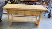 Workbench with vise 60” x 20” x 34”