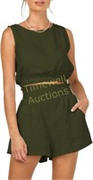 Women's Summer 2 Piece Outfits - Armygreen L