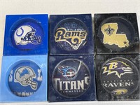 6-NEW NFL DRINK COASTERS