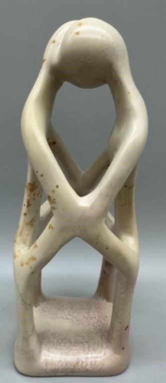 Hand Carved African Soapstone Lovers Sculpture