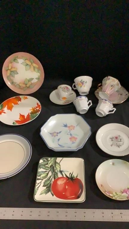 Various small plate, saucers, and cups