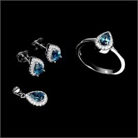 Natural London Blue Topaz Set