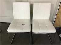 White Leather Dining Chair lot of 2