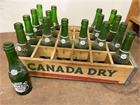 Vintage Canada Dry Wood Crate & Bottles