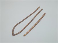 Sterling Silver GOLD Vermil Necklace & Bracelet