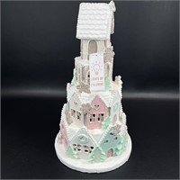Pastel Holiday Gingerbread House - Lights Up
