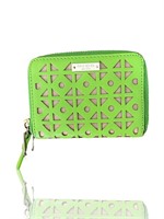 Kate Spade Green Cut-Out Leather Zip Wallet