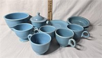 Light Blue Fiestaware Tea Set & Bowls