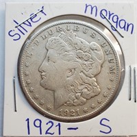32 - 1921 "S" SILVER MORGAN DOLLAR
