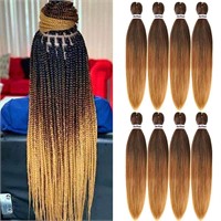 Pre Stretched Braiding Hair Ombre 26 Inch 8 Packs