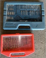 2 Sets of Partially Complete Drill Bits in Cases