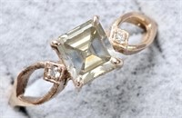 $7185 14K  Diamond (1.17Ct,Si1,Fancy Green) Ring