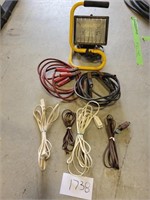 Jumper Cables, shop light & extension cords
