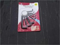 10 piece metric hex key set