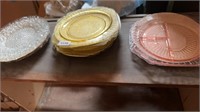 Pink, yellow, clear plates