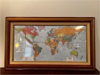 Rand McNally framed world map