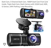 Dash Cam, 3 Channel Dash Cam,