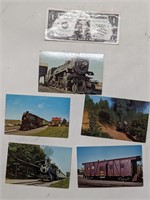 rppc train postcards unposted
