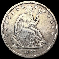 1840 Seated Liberty Half Dollar LIGHTLY