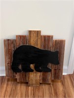 Heavy wooden bear decor wall decor