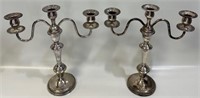 PRETTY PAIR OF F.B ROGERS SILVER PLATE CANDELABRAS