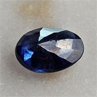 CERT 0.72 Ct Faceted Heated Blue Sapphire, Oval Sh