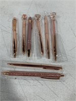8 PC ROSE GOLD BALL POINT PENS