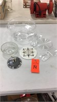 Plastic salad bowl, salad utensils, hot plate,