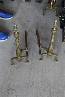 Set of Brass Andirons