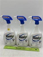 NEW Lot of 3- Round Up Weed & Grass Killer