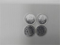 (4) 1 ozt  .999 silver rounds
