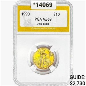1990 US 1/4oz Gold $10 Eagle PGA MS69
