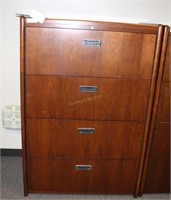 Wood Upright Four drawer file cabinet 36" x 20" x