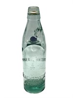 Antique Mineral Waters Codd Bottle w/ Marble