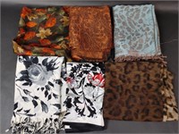 Scarves Leaf, Animal Print, Floral Print, White