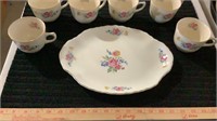 Vintage cups and platter (matching plates and