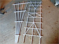 Two Plant Trellis, One wood, One Plastic 6 ft Tall
