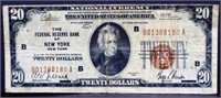 1929 Fed Reserve Of New York $20 note