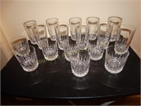 Glass tumblers 10-5 1/2" & 7- 3 1/2"