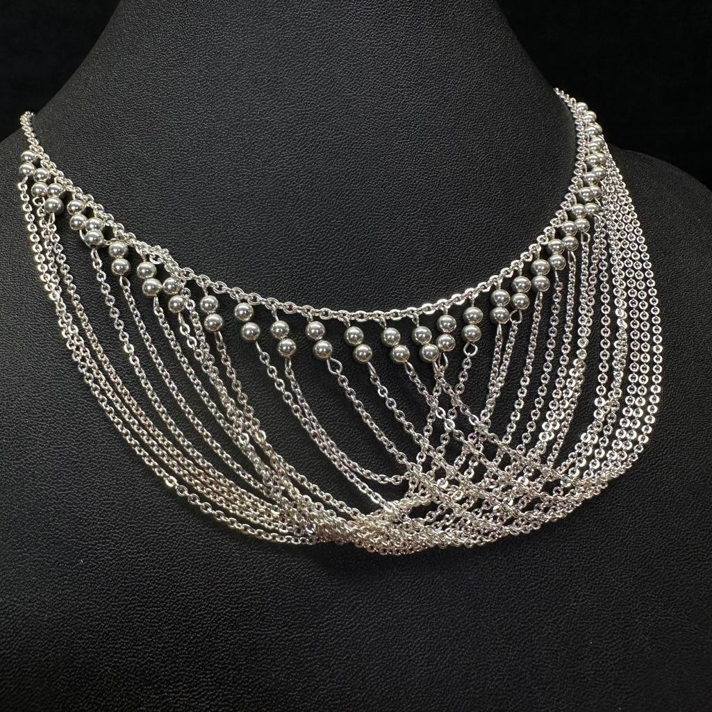 Sterling Silver Small Round Bead necklace