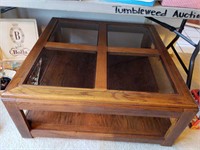 Wood, Glass Square Coffee Table