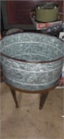 Galvanized bucket with stand