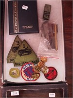 Container of military and Scouting patches,